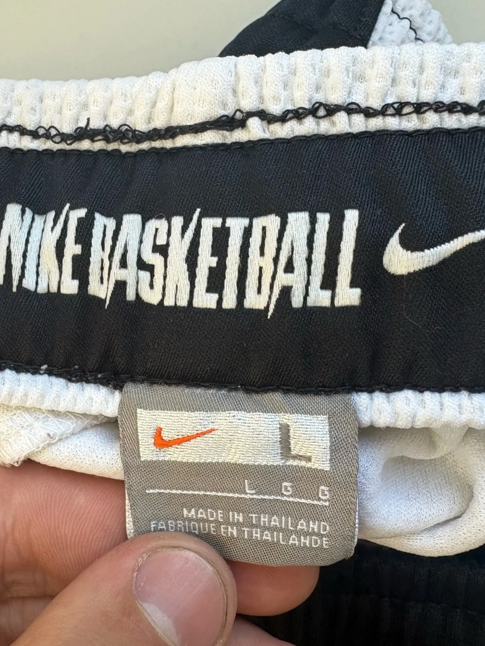 Nike vintage 90s baggy Black and White Basketball Shorts size L color block